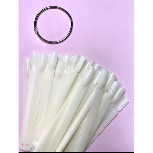 Tips Mostruário Quadrada de treino Leitoso com 50 unid para Nail Art, esmaltes em gel, 3d  e acrílico