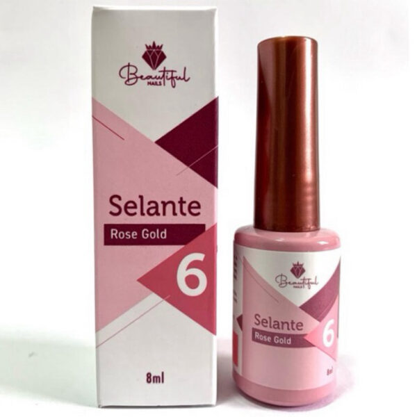 Top Coat Selante Rose Gold -Beautiful Nails 8ml - LIVRE de TPO e HEMA Efeito Anti- Risco