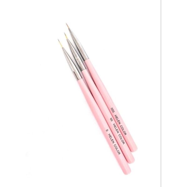 Kit Pincel Nail Art Delicada Helen Color - 3 pincéis arabescos,  arte manual, decoração de unhas.
