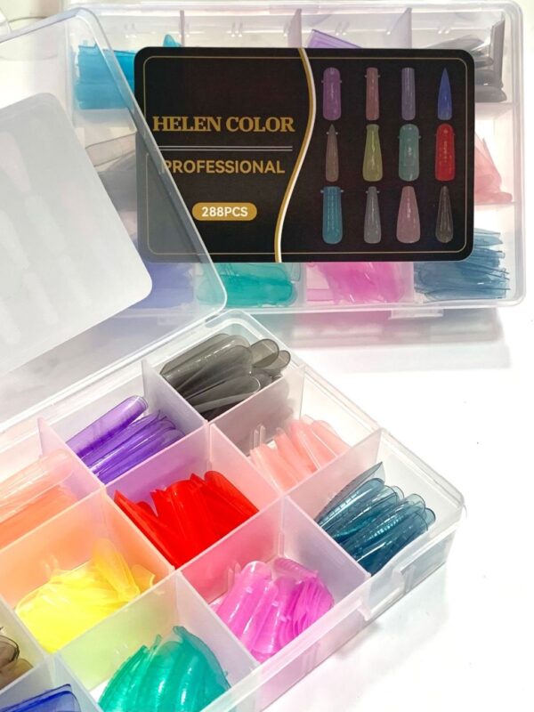 Molde F1 Com 288 Peças 12 Formatos De Unhas Coloridos- Helen Color