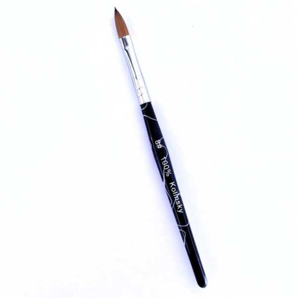 Pincel Kolinsky Cabo Preto Nº 08 - 100% Cerdas Naturais.