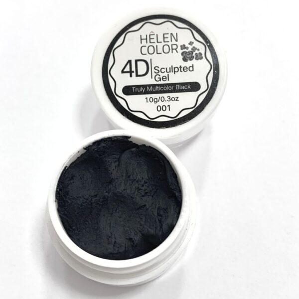 Gel Plasteline 4D Cor Preto Nª 001- Helen Color