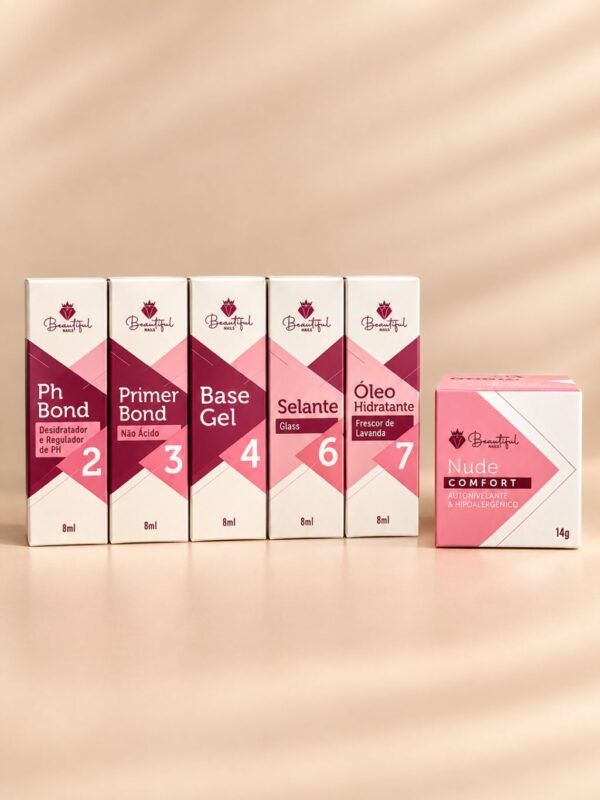 Kit Unhas de  Gel Beautiful Nails - Base Gel  - Gel Nude Comfort