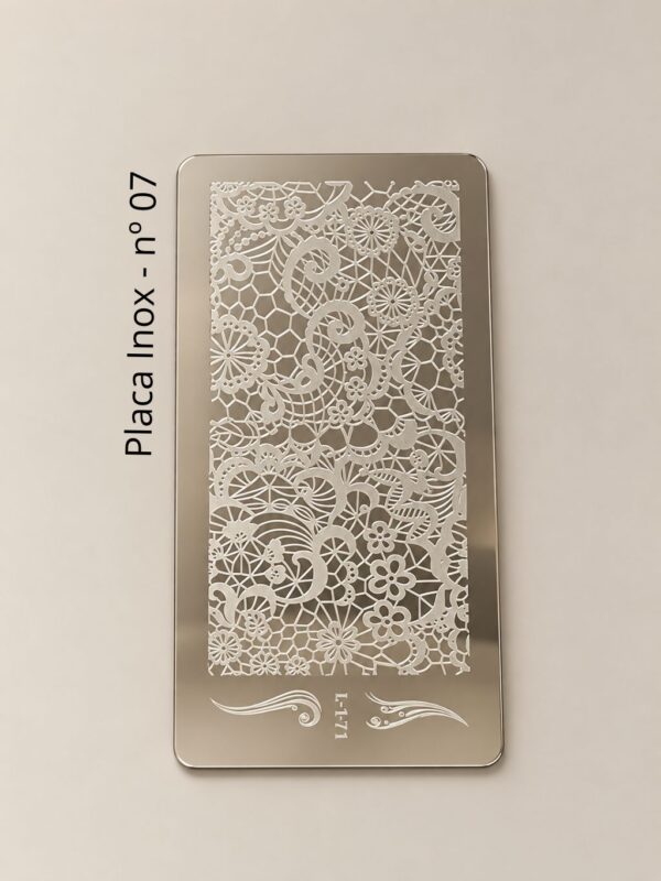 Placa Para Carimbo Inox Prata nº 07